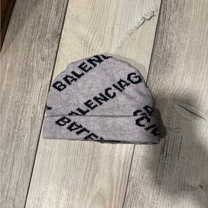 Balenciaga Light Gray Logo Beanie
